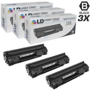 Ld Compatible Replacements for Canon 3483B001 126 Set of 3 Black Laser Toner Cartridges for Canon ImageClass LBP6200d and LBP6230dw Printers - All