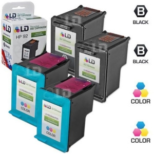 Ld Remanufactured Replacement Ink Cartridges for Hewlett Packard Hp C9362wn Hp 92 Black and C8766wn Hp 95 Color 2 Black and 2 Color - All