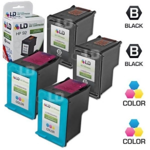 Ld Remanufactured Replacement Ink Cartridges for Hewlett Packard Hp C9362wn Hp 92 Black and C9361wn Hp 93 Color 2 Black and 2 Color - All