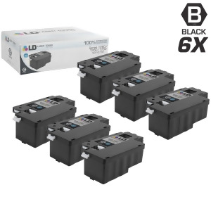 Ld Compatible Dell 331-0778 Set of 6 Black Laser Toner Cartridges for Color Laser C1760nw C1765nf C1765nfw 1250C 1350cnw 1355cn 1355cnw - All