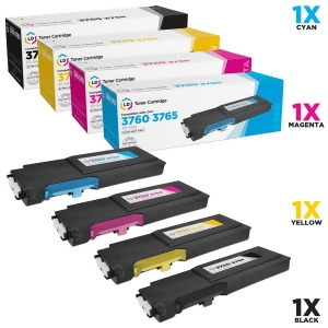 Ld Compatible Alternative for Dell C3760dn / C3760n / C3765nf Set of 4 Toner Cartridges 1 Black 331-8429 1 Cyan 331-8432 1 Magenta 331-8431 and 1 Yell
