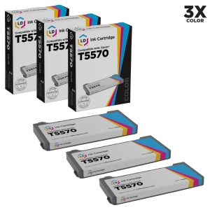 Ld Remanufactured Epson T5570 Set of 3 Black Inkjet Cartridges for Epson PictureMate PictureMate Deluxe Viewer Edition PictureMate Express Edition Pri