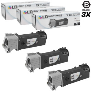 Ld Compatible Replacements for Xerox 106R01334 Set of 3 Black Laser Toner Cartridges for Xerox Phaser 6125 and 6125N Printers - All