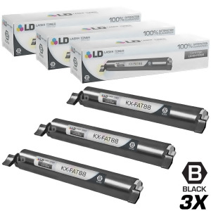 Ld Compatible Replacements for Panasonic Kx-fat88 Set of 3 Black Laser Toner Cartridges for Panasonic Kx-fl421 Printer - All