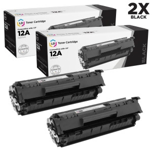 Ld Compatible Replacements for Hp Q2612a / 12A Set of 2 Black Laser Toner Cartridges for Hp LaserJet Printer Series - All