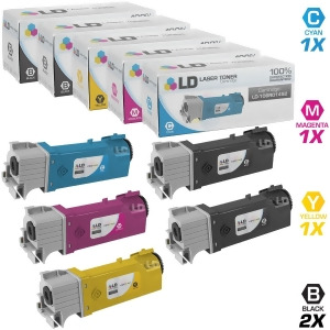 Ld Compatible Replacements for Xerox Set of 5 Toner Cartridges Includes 2 106R01455 Black 1 106R01452 Cyan 1 106R01453 Magenta and 1 106R01452 Yellow 