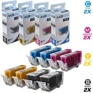Ld Compatible Replacements for Canon Pgi220/cli221 Set of 8 Inkjet Cartridges Includes 2 2945B001 Pigment Black 2 2947B001 Cyan 2 2948B001 Magenta and