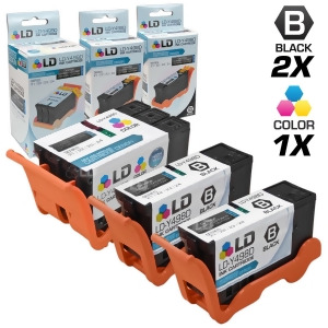 Ld Compatible Set of 3 Series 21 Standard Yield Black Color Ink Cartridges for Dell V313 Printers 2 Black Y498d 1 Color Y499d - All