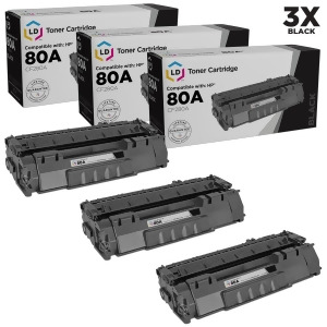 Ld Compatible Replacements for Hewlett Packard Cf280a Hp 80A Set of 3 Black Laser Toner Cartridges for LaserJet Pro 400 M401dn 400 M401dne 400 M401dw 