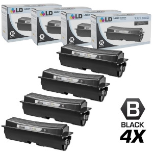 Ld Compatible Replacements for Kyocera-Mita Tk-132 Set of 4 Black Laser Toner Cartridges for Kyocera-Mita FS-1028mfp FS-1128mfp Fs-1300d and Fs-1350dn