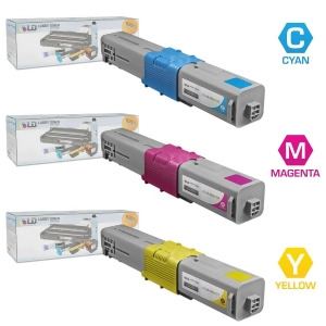 Ld Compatible Okidata Type C17 3Pk Toner Cartridges 1 44469703 Cyan 1 44469702 Magenta and 1 44469701 Yellow - All