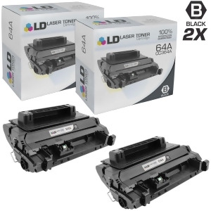 Ld Compatible Replacement Set of 2 Hp 64A / Cc364a Black Laser Toner Cartridges for LaserJet P4014dn P4014n P4015dn P4015n P4015tn P4015x P4515n P4515
