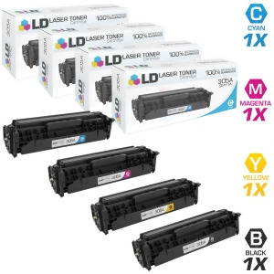 Ld Compatible Replacements for Hp305a Set of 4 Laser Toner Cartridges Includes 1 Ce410a Black 1 Ce411a Cyan 1 Ce412a Yellow and 1 Ce413a Magenta - All