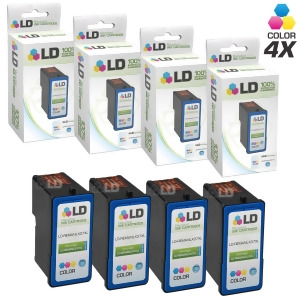 Ld Remanufactured Replacements for Lexmark 37Xl / 37 Set of 4 Inkjet Cartridges Includes 4 18C2180 High Yield Color for Lexmark X3650 X4650 X5650 X565