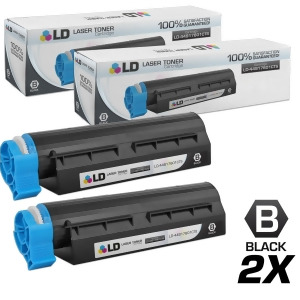 Ld Compatible Replacements for Okidata 44917601 Type B2 Set of 2 Black Laser Toner Cartridges for Okidata Mb491 Mfp Mb491 and Mb491 Lp Mfp Printers - 