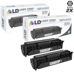 Ld Compatible Replacements for Hp 305A / Ce410a Set of 2 Black Toner Cartridges for Hp LaserJet Pro 300 Color Mfp M375nw 400 Color M451dn M451dw M451n
