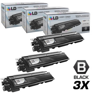 Ld Brother Compatible Set of 3 Black Tn210bk Laser Toner Cartridges for Dcp-9010cn Hl-3040cn Hl-3045cn Hl-3070cw Hl-3075cw Mfc-9010cn Mfc-9120cn Mfc-9