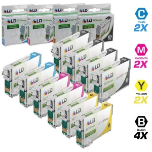 Ld Remanufactured Replacement for Epson T125 10-Set Ink Cartridges 4 Black T125120 2 each of Cyan T125220 / Magenta T125320 / Yellow T125420 - All