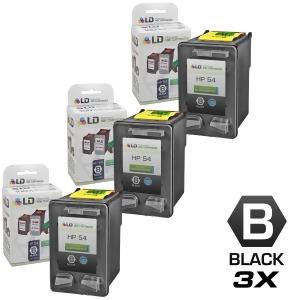 Ld Remanufactured Replacement Ink Cartridges for Hp Cb334an Hp 54 High Yield Black 3 pack - All