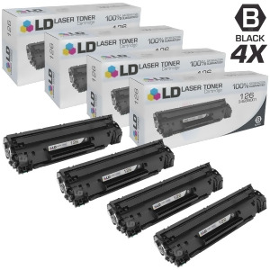 Ld Compatible Replacements for Canon 3483B001 126 Set of 4 Black Laser Toner Cartridges for Canon ImageClass LBP6200d and LBP6230dw Printers - All