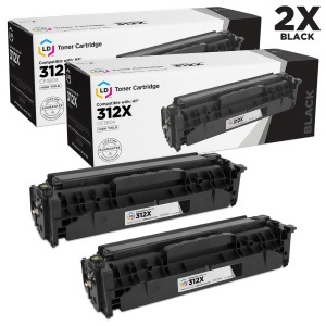 Ld Remanufactured Replacements for Hp Cf380x / 312X Set of 2 High Yield Black Laser Toner Cartridges for Hp Color LaserJet Pro Mfp M476dn M476dw and M