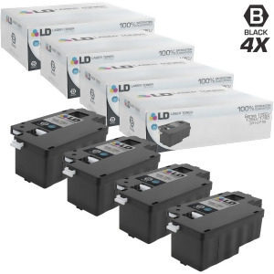 Ld Compatible Dell 331-0778 Set of 4 Black Laser Toner Cartridges for Color Laser C1760nw C1765nf C1765nfw 1250C 1350cnw 1355cn 1355cnw - All