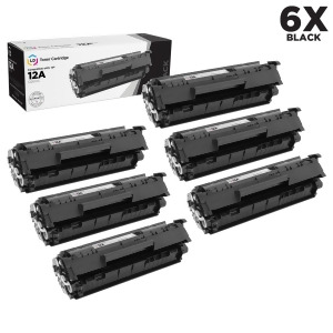 Ld Compatible Replacements for Hp Q2612a / 12A Set of 6 Black Laser Toner Cartridges for Hp LaserJet Printer Series - All