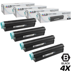 Ld Compatible Replacement for Okidata 43502001 Type 9 Set of 4 High Yield Black Toner Cartridges for Oki B Series B4600 B4550 B4600n Ps B4600n B4550n 