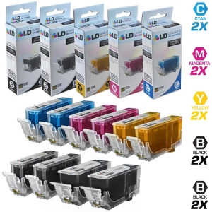 Ld Compatible Replacements for Canon Pgi220/cli221 Set of 10 Inkjet Cartridges Includes 2 2945B001 Pigment Black 2 2946B001 Dye Black 2 2947B001 Cyan 