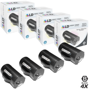 Ld Compatible Dell 593-Bbmf Set of 4 High Yield Black Laser Toner Cartridges for Dell S2810dn H815dw S2815dn - All