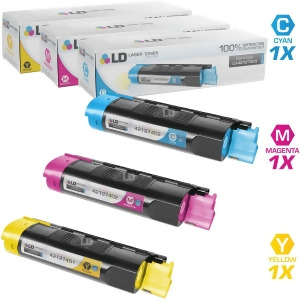 Ld Compatible Replacements for Okidata 421274 Set of 3 High Yield Laser Toner Cartridges Includes 1 42127403 Cyan 1 42127402 Magenta and 1 42127401 Ye