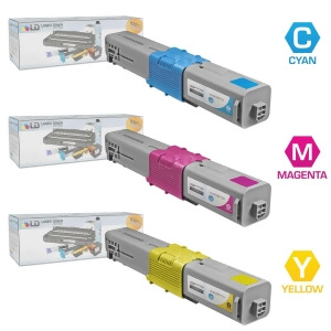 Ld Compatible Okidata Type C17 3Pk High Yield Laser Toner Cartridges 1 44469721 Cyan 1 44469720 Magenta and 1 44469719 Yellow - All