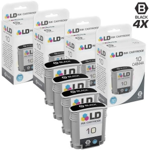 Ld Remanufactured Replacement for Hp 10 / C4844a 4Pk High Yield Black Ink Cartridges - All