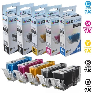Ld Compatible Replacements for Canon Pgi220/cli221 Set of 5 Inkjet Cartridges Includes 1 2945B001 Pigment Black 1 2946B001 Dye Black 1 2947B001 Cyan 1