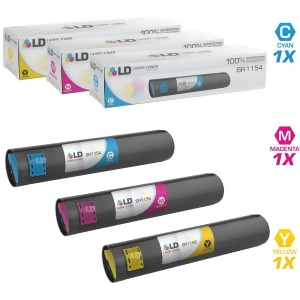 Ld Compatible Replacements for Xerox Set of 3 Laser Toner Cartridges Includes 1 6R1154 Cyan 1 6R1155 Magenta and 1 6R1156 Yellow for Xerox WorkCentre 