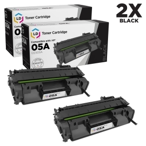 Ld Compatible Replacements for Hewlett Packard Ce505a Hp 05A Set of 2 Black Laser Toner Cartridges for Hp LaserJet P2035 P2035n P2055d P2055dn and P20