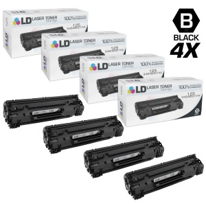 Ld Compatible Canon 3484B001aa / 125 Set of 4 Black Laser Toner Cartridges for Canon ImageClass Lbp6000 LBP6030w Mf3010 Printers - All