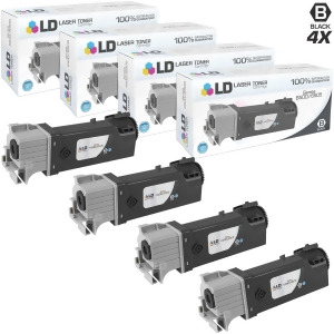 Ld Compatible Replacement for Xerox 106R01597 Set of 4 High Yield Toner Cartridges for Phaser 6500 WorkCentre 6505 - All