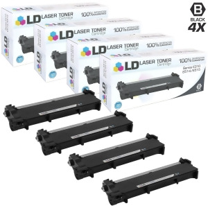 Ld Compatible Dell 593-Bbkd / P7rmx Set of 4 High Yield Black Laser Toner Cartridges for Dell E310dw E514dw E515dn E515dw - All