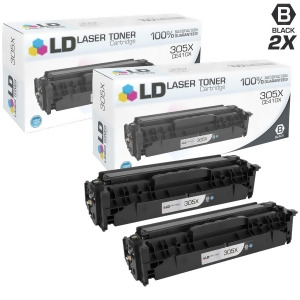 Ld Compatible Replacements for Hp 305X / Ce410x Set of 2 High Yield Black Toner Cartridges for Hp LaserJet Pro 300 Color Mfp M375nw 400 Color M451dn M