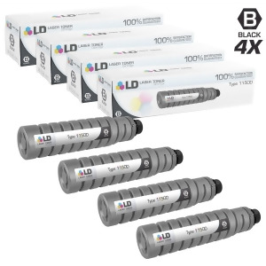 Ld Compatible Ricoh 885257 / Type 1150D Set of 4 Black Laser Toner Cartridges for Lanier Savin and Aficio Printers - All