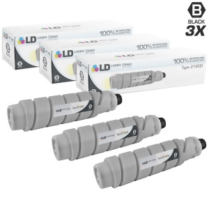 Ld Compatible Ricoh 885288 / Type 2120D Set of 3 High Yield Black Laser Toner Cartridges for Aficio Printers - All