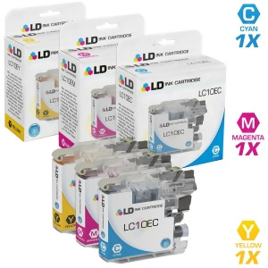 Ld Compatible Brother Lc10e Set of 3 Ink Cartridges 1 Lc10ec Cyan 1 Lc10em Magenta and 1 Lc10ey Yellow for Mfc-j6925dw - All