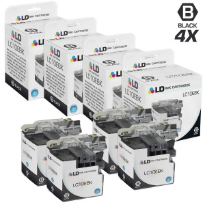 Ld Compatible Brother Lc10ebk Set of 4 Super High Yield Black Ink Cartridges for Brother Multifunction Mfc-j6925dw - All