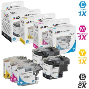 Ld Compatible Brother Lc20e Set of 5 Ink Cartridges 2 Lc20ebk Black 1 Lc20ec Cyan 1 Lc20em Magenta and 1 Lc20ey Yellow for Mfc-j5920dw - All