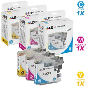 Ld Compatible Brother Lc20e Set of 3 Ink Cartridges 1 Lc20ec Cyan 1 Lc20em Magenta and 1 Lc20ey Yellow for Mfc-j5920dw - All