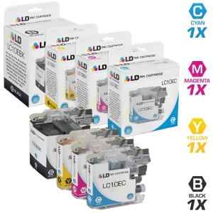 Ld Compatible Brother Lc10e Set of 4 Ink Cartridges 1 Lc10ebk Black 1 Lc10ec Cyan 1 Lc10em Magenta and 1 Lc10ey Yellow for Mfc-j6925dw - All