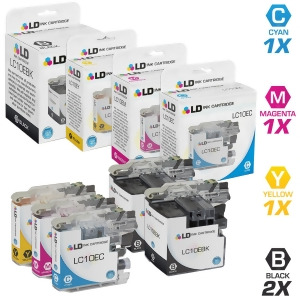 Ld Compatible Brother Lc10e 5Pk Ink Cartridges 2 Lc10ebk Black 1 Lc10ec Cyan 1 Lc10em Magenta and 1 Lc10ey Yellow for Mfc-j6925dw - All