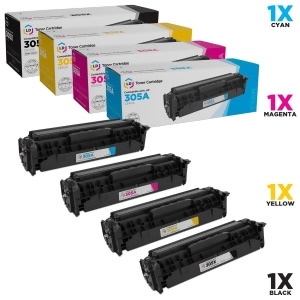 Ld Compatible Replacements for Hp305x/a Set of 4 Laser Toner Cartridges Includes 1 Ce410x High Yield Black 1 Ce411a Cyan 1 Ce412a Yellow and 1 Ce413a 