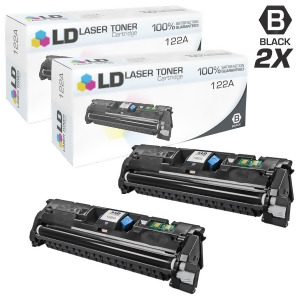 Ld Remanufactured Replacements for Hp 122A / Q3960a Set of 2 Black Laser Toner Cartridges for Color LaserJet 2550 2550L 2550Ln 2550N 2820 2830 2840 - 